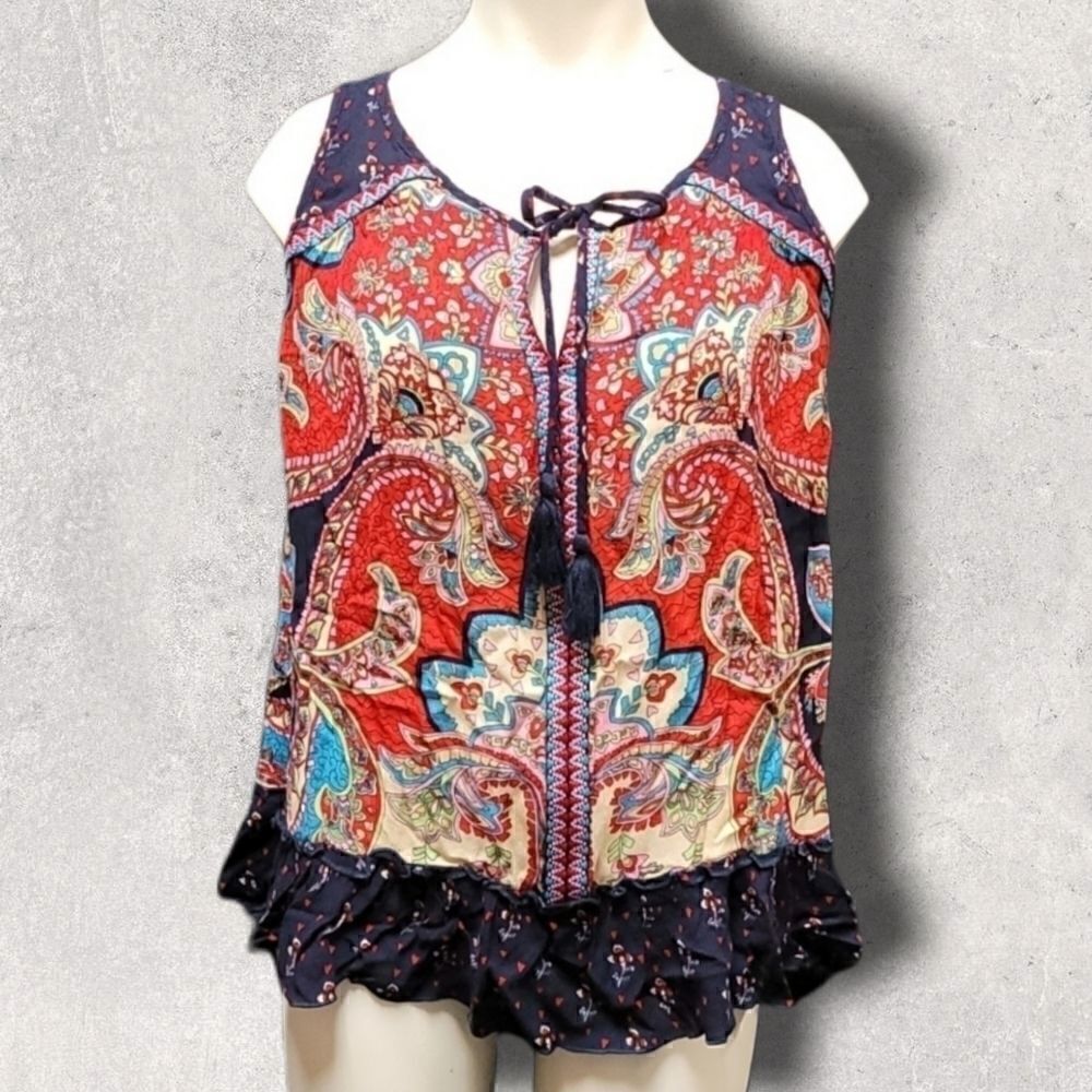 BILA BOHEMIAN PRINT FLOWY TANK TOP